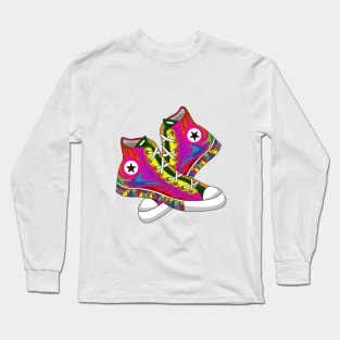 Abstract colorful shoe design Long Sleeve T-Shirt